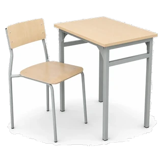 Schulbank und Stuhl