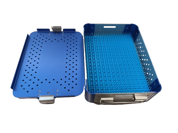 Perforowana wanienka sterylizacyjna z blokadą pokrywy