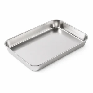 Rechteckige Backform aus Edelstahl mit abgerundeten Ecken