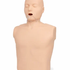 Medizinisches Trainingspuppenkopf und -torso mit einem Mundkehlkopf-Tubus, der im Mund zur Atemwegsübung befestigt ist